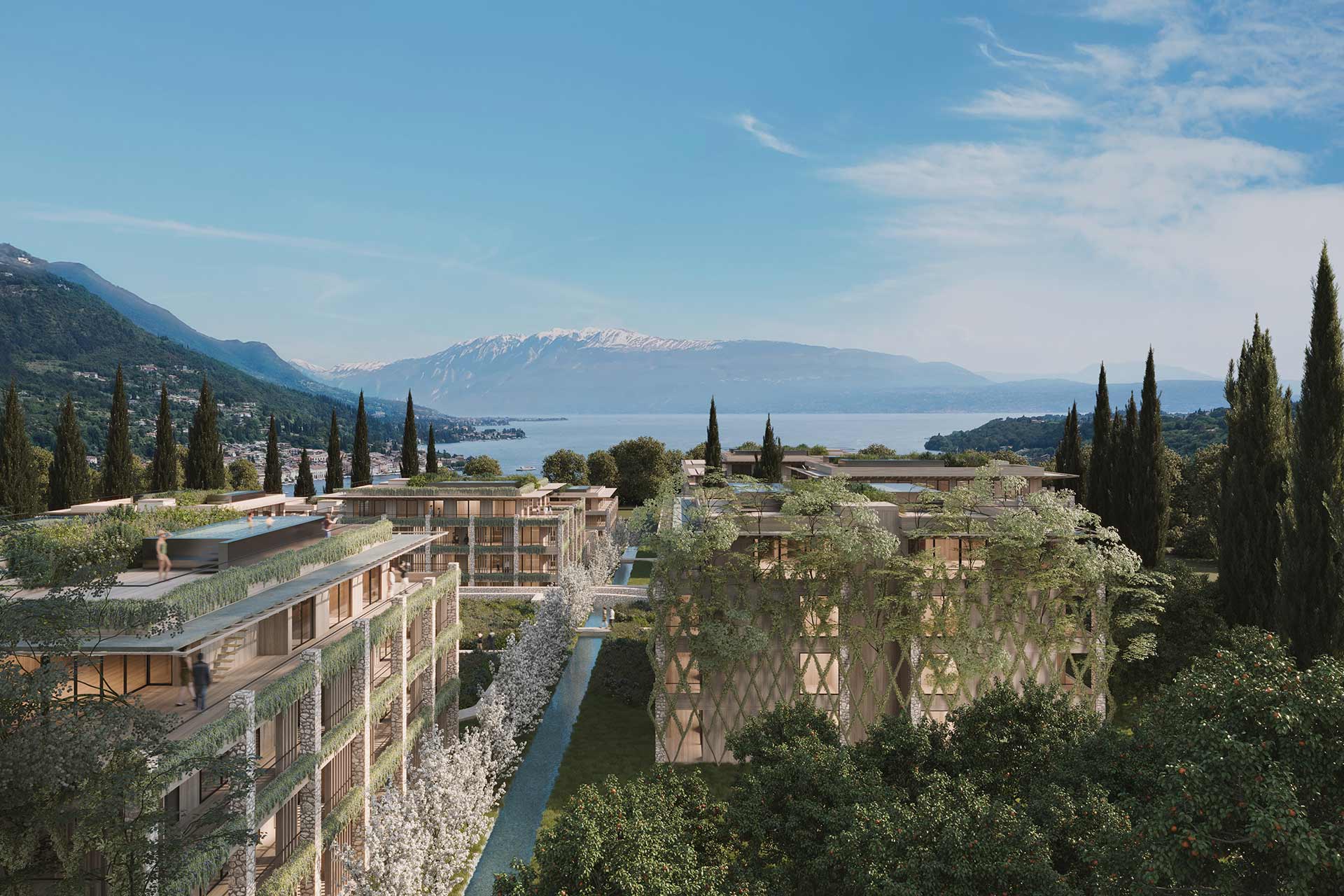 Direkt am Ufer des Gardasees wird das »Falkensteiner Park Resort Lake Garda« gebaut. © FMTG