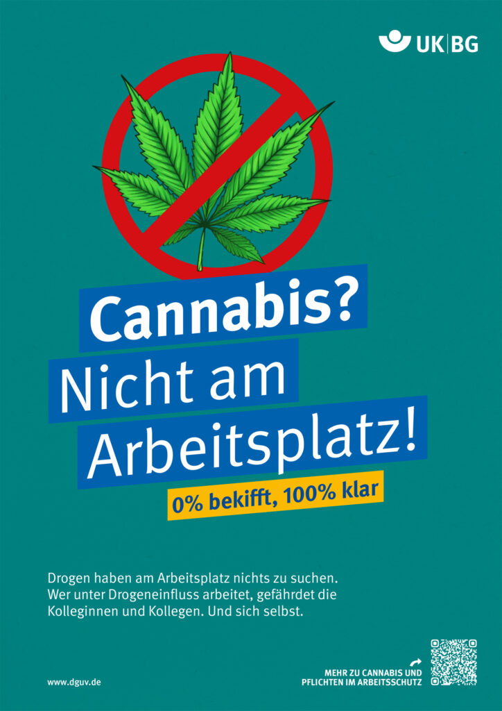 Dieses Poster können sich Arbeitnehmer auf der Themenseite »Suchtprävention« der BGN downloaden. © DGUV